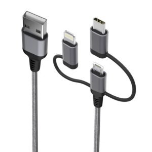 Cabo MultiCable 3 em 1 – Lightning (MFi) Micro-USB | USB-C com 1,5 metro
