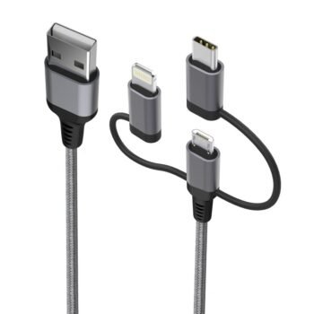 Cabo MultiCable 3 em 1 – Lightning (MFi) Micro-USB | USB-C com 1,5 metro