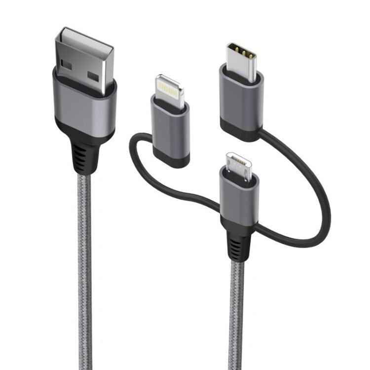 Cabo MultiCable 3 em 1 – Lightning (MFi) Micro-USB | USB-C com 1,5 metro