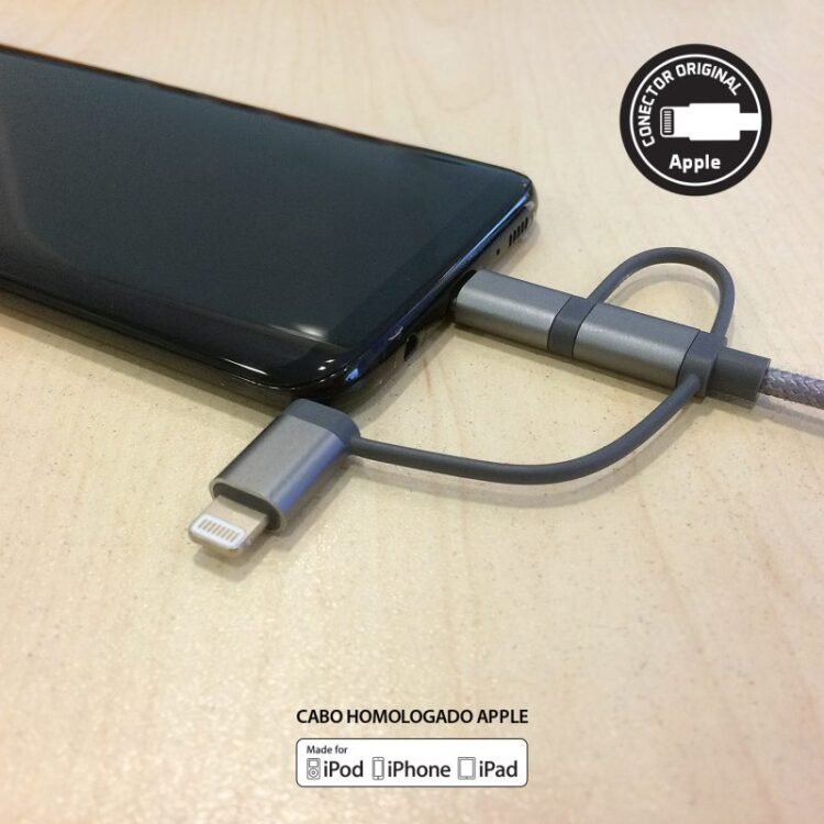Cabo MultiCable 3 em 1 – Lightning (MFi) Micro-USB | USB-C com 1,5 metro - Image 4