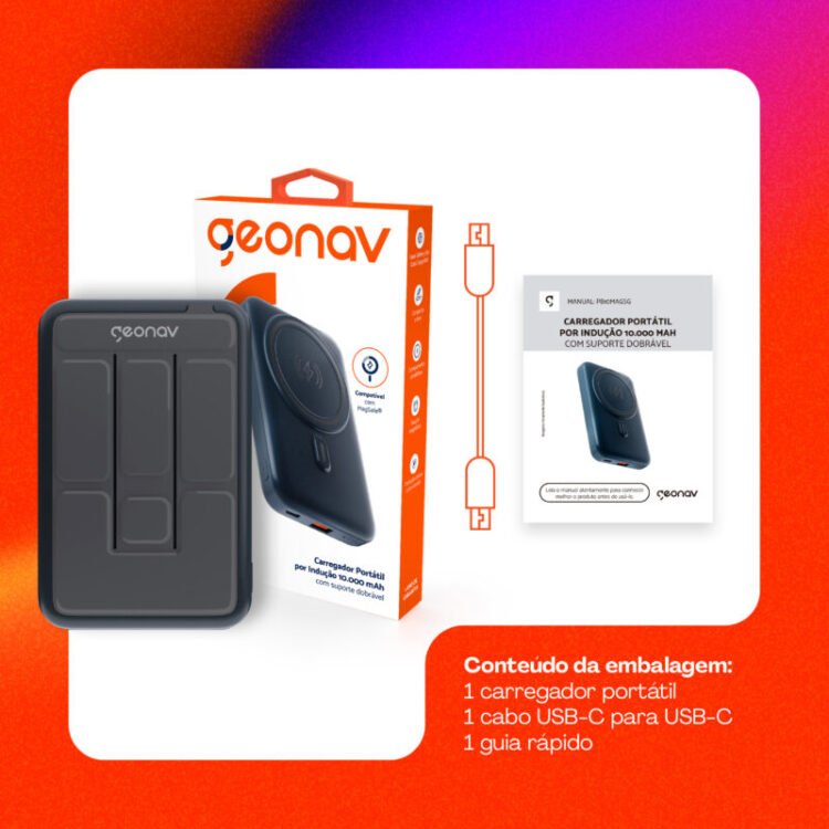 Power Bank por Indução 10.000 mAh com Suporte Dobrável – Space Gray - Image 4